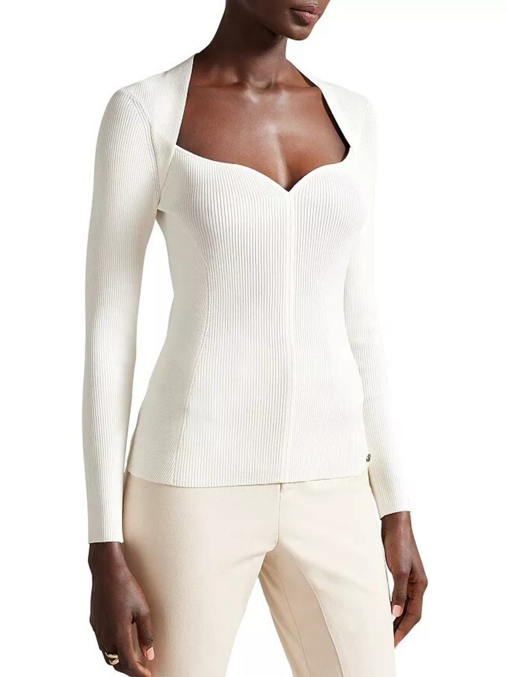 Ted Baker Helenh Sweetheart Neck Knit Top Sweater Pullover Size 4 MSRP: $150.00